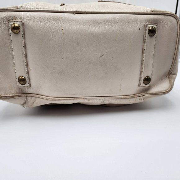 Louis Vuitton White Leather Sac Riveting Bag - Dust Bag + Lock & Key + COA - Picture 14 of 16